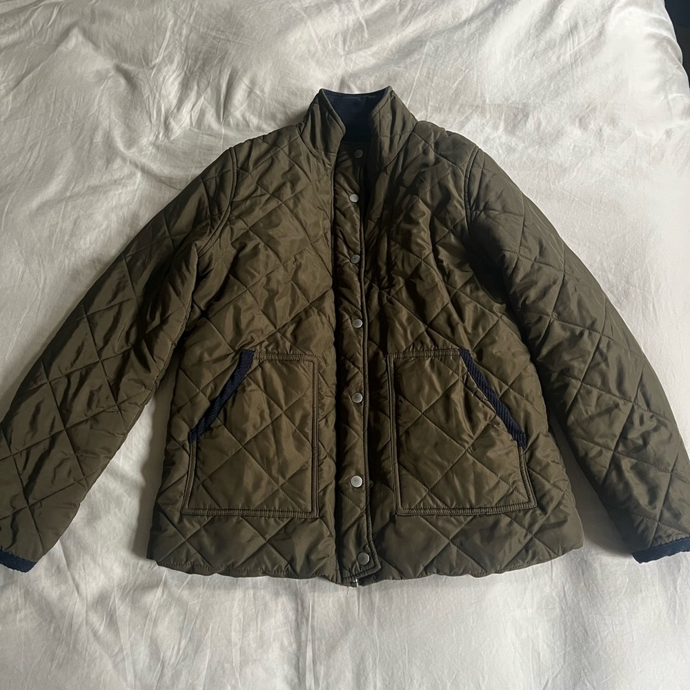 Thread & Supply Olive Green Quilted Fleece-Lined Jacket